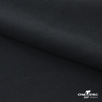 Трикотажное полотно "Капри" 100% полиэстр, 152см, 320 г/м2, чёрный, м - купить в Омске. Цена 374 руб.
