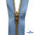 Молнии джинсовые металл т-5, 18 см латунь (YG), цв.-деним (231) - купить в Омске. Цена: 22.80 руб.