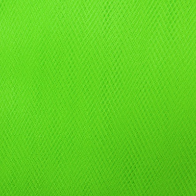 Фатин матовый 16-142, 12 гр/м2, шир.300см, цвет неон.зелёный - купить в Омске. Цена 100.92 руб.