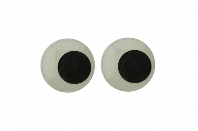 Глазки для игрушек, круглые, с бегающими зрачками, 24 мм/упак.20+/-2 шт, цв. -черно-белые - купить в Омске. Цена: 44.90 руб.