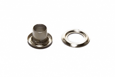 Люверсы металлические "ОмТекс", блочка/кольцо, (3 мм) - цв.никель - купить в Омске. Цена: 0.18 руб.