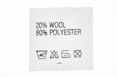 Состав и уход 20% wool 80% poliester - купить в Омске. Цена: 64.21 руб.