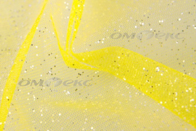 Сетка Глиттер, 40 гр/м2, шир.160см, цвет жёлтый - купить в Омске. Цена 161.37 руб.