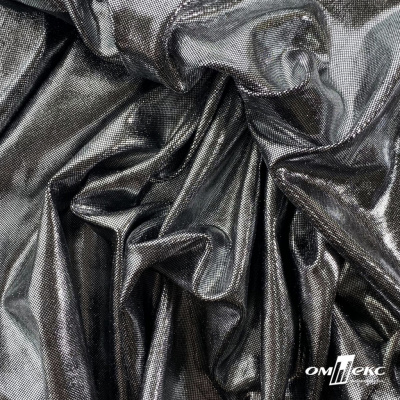Трикотажное полотно голограмма, шир.140 см, #602 -чёрный/серебро - купить в Омске. Цена 389.81 руб.