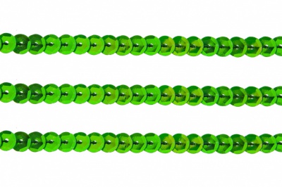 Пайетки "ОмТекс" на нитях, CREAM, 6 мм С / упак.73+/-1м, цв. 94 - зеленый - купить в Омске. Цена: 297.48 руб.
