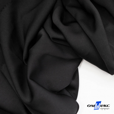 Ткань плательная Габриэль 100% полиэстер,140 (+/-10) гр/м2, шир. 150 см, цв. черный BLACK - купить в Омске. Цена 248.37 руб.