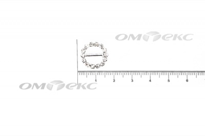 234-Пряжка-шлевка со стразами круглая (10 мм) - купить в Омске. Цена: 