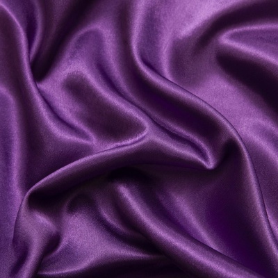 Поли креп-сатин 19-3536, 125 (+/-5) гр/м2, шир.150см, цвет фиолетовый - купить в Омске. Цена 152.39 руб.