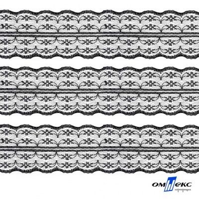 325-2-Кружево капрон 40 мм цв.- чёрный - купить в Омске. Цена: 14.80 руб.