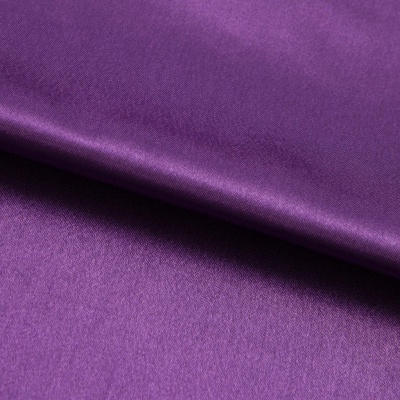 Поли креп-сатин 19-3536, 125 (+/-5) гр/м2, шир.150см, цвет фиолетовый - купить в Омске. Цена 152.39 руб.