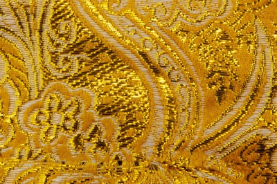 Ткань костюмная жаккард №12, 140 гр/м2, шир.150см, цвет жёлтый - купить в Омске. Цена 383.29 руб.
