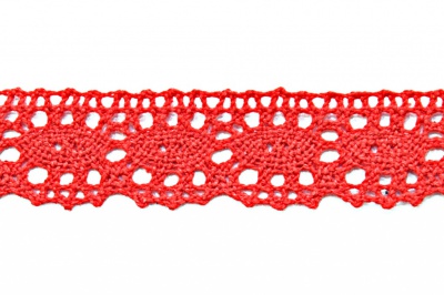 Тесьма кружевная 0621-1634, шир. 24 мм/уп. 20+/-1 м, цвет 037-красный - купить в Омске. Цена: 480.31 руб.