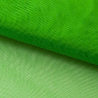 Фатин матовый 16-146, 12 гр/м2, шир.300см, цвет зелёный - купить в Омске. Цена 112.70 руб.