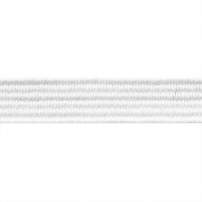 Резиновые нити с текстильным покрытием, шир. 6 мм (182 м/уп), цв.-белый - купить в Омске. Цена: 705.59 руб.