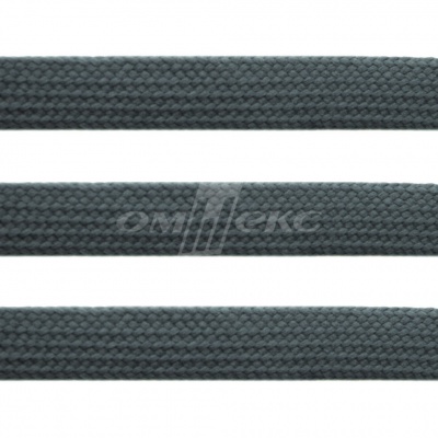 Шнур плетеный (плоский) d-12 мм, (уп.90+/-1м), 100% полиэстер, цв.272 - серый - купить в Омске. Цена: 8.45 руб.