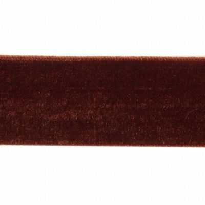 Лента бархатная нейлон, шир.25 мм, (упак. 45,7м), цв.120-шоколад - купить в Омске. Цена: 991.10 руб.