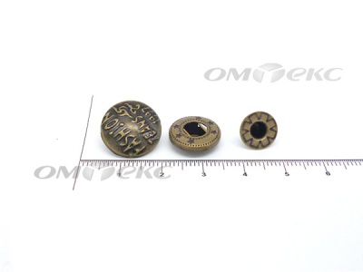 Кнопки металл 15 мм альфа антик с рис.№3  - купить в Омске. Цена: 2.90 руб.