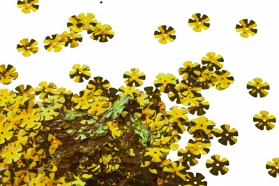 Пайетки "ОмТекс" россыпью,DOUBLE SIDED GOLD,цветок 14 мм/упак.50 гр, цв. 0460-золото - купить в Омске. Цена: 80.12 руб.
