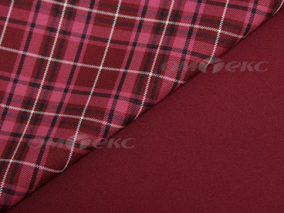 Ткань костюмная клетка 25577 2030, 230 гр/м2, шир.150см, цвет бордовый/св.борд/ч/бел - купить в Омске. Цена 539.74 руб.