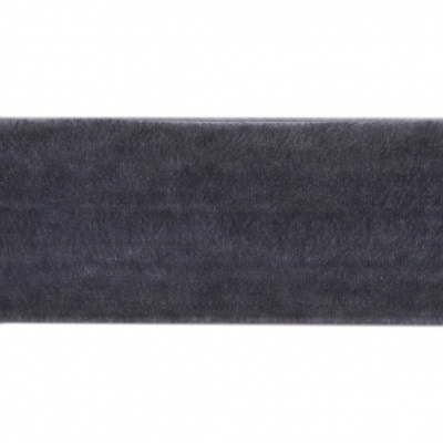 Лента бархатная нейлон, шир.25 мм, (упак. 45,7м), цв.189-т.серый - купить в Омске. Цена: 991.10 руб.