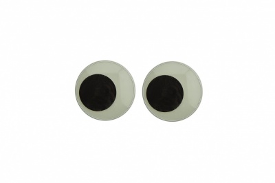 Глазки для игрушек, круглые, с бегающими зрачками, 10 мм/упак.50+/-2 шт, цв. -черно-белые - купить в Омске. Цена: 35.20 руб.