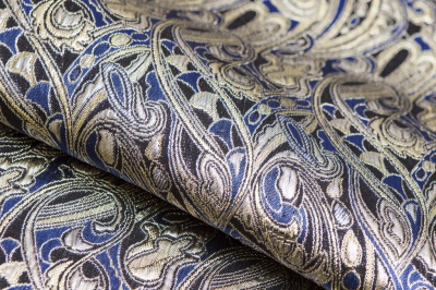 Ткань костюмная жаккард, 135 гр/м2, шир.150см, цвет синий№18 - купить в Омске. Цена 441.95 руб.