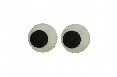 Глазки для игрушек, круглые, с бегающими зрачками, 18 мм/упак.20+/-2 шт, цв. -черно-белые - купить в Омске. Цена: 25.66 руб.