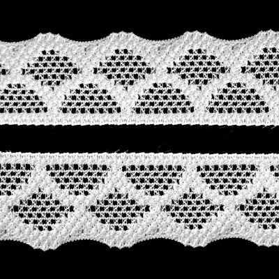 Кружево эластичное 24-21, шир.10 мм -цв.белое - купить в Омске. Цена: 13.54 руб.