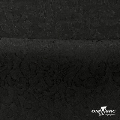 Ткань жаккард королевский, 100% полиэстр 180 г/м 2, шир.150 см, цв-черный - купить в Омске. Цена 287.40 руб.