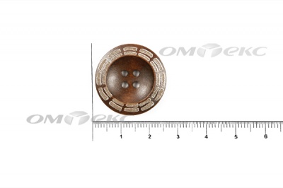 Пуговица деревянная круглая №53 (25мм) - купить в Омске. Цена: 3.68 руб.