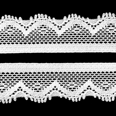 Кружево эластичное 33-21, шир.15 мм -цв.белое - купить в Омске. Цена: 15.81 руб.