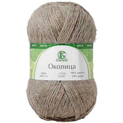 Пряжа "Околица", 90% шерсть 10%акрил, 100гр, 250м, цв.141-натуральный - купить в Омске. Цена: 123.26 руб.