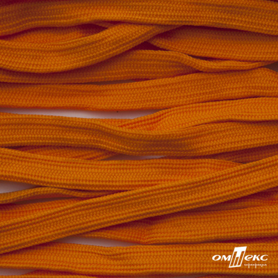 Шнур плетеный (плоский) d-12 мм, (уп.90+/-1м), 100% полиэстер, цв.267 - оранжевый - купить в Омске. Цена: 8.71 руб.