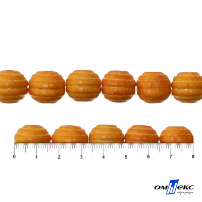 0309-Бусины деревянные "ОмТекс", 16 мм, упак.50+/-3шт, цв.003-оранжевый - купить в Омске. Цена: 62.22 руб.