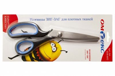 Ножницы арт.0330-6052 "ЗИГ-ЗАГ" 5 мм, для плотных тканей , 9"/ 229 мм - купить в Омске. Цена: 740.56 руб.