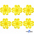 Кружево гипюр "Ромашка" 0575-1169, шир. 25 мм/уп.13,7 м, цвет 8208-жёлтый - купить в Омске. Цена: 289.76 руб.