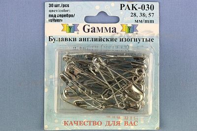 Булавки английские №0 (28 мм) упак.1728 шт, цв.-никель - купить в Омске. Цена: 1 091.80 руб.