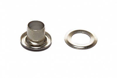 Люверсы металлические "ОмТекс", блочка/кольцо, (4 мм) - цв.никель - купить в Омске. Цена: 0.24 руб.
