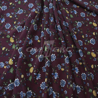 Плательная ткань "Фламенко" 4.1, 80 гр/м2, шир.150 см, принт растительный - купить в Омске. Цена 259.21 руб.