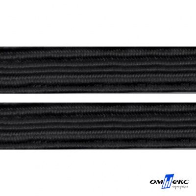 Резиновые нити с текстильным покрытием, шир. 6 мм (55 м/уп), цв.-черный - купить в Омске. Цена: 212.90 руб.