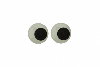 Глазки для игрушек, круглые, с бегающими зрачками, 8 мм/упак.50+/-2 шт, цв. -черно-белые - купить в Омске. Цена: 15.88 руб.