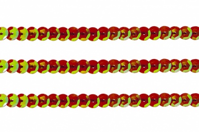 Пайетки "ОмТекс" на нитях, CREAM, 6 мм С / упак.73+/-1м, цв. 96 - красный - купить в Омске. Цена: 484.77 руб.