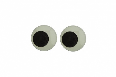 Глазки для игрушек, круглые, с бегающими зрачками, 12 мм/упак.50+/-2 шт, цв. -черно-белые - купить в Омске. Цена: 38.71 руб.