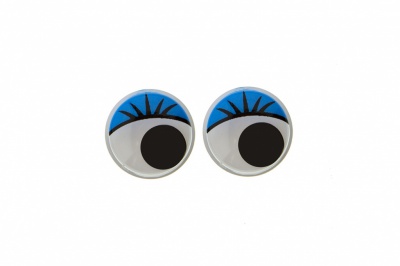Глазки для игрушек, круглые, с бегающими зрачками, 8 мм/упак.50+/-2 шт, цв. -синий - купить в Омске. Цена: 59.05 руб.