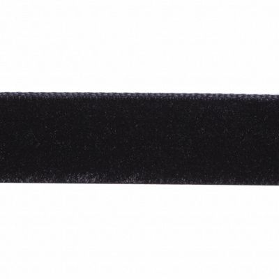 Лента бархатная нейлон, шир.12 мм, (упак. 45,7м), цв.03-черный - купить в Омске. Цена: 448.27 руб.