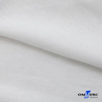 Ткань "Лён Амели", 55% лён, 45% вискоза, 185 гр/м2, шир. 134 см, цв. Белый - купить в Омске. Цена 521.88 руб.