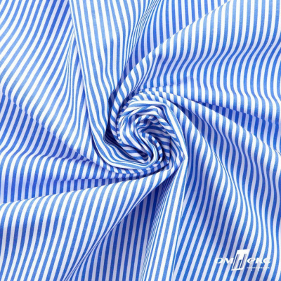 Ткань сорочечная Полоска Кенди, 115 г/м2, 58% пэ,42% хл, шир.150 см, цв.3-синий, (арт.110) - купить в Омске. Цена 306.69 руб.