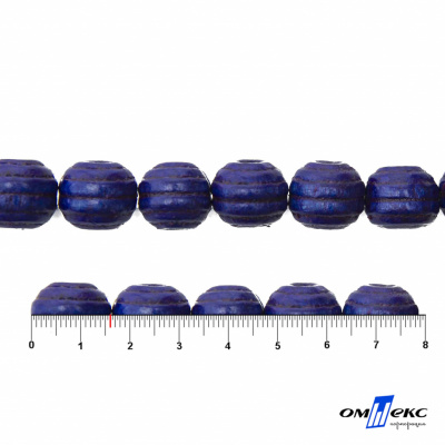 0309-Бусины деревянные "ОмТекс", 16 мм, упак.50+/-3шт, цв.006-синий - купить в Омске. Цена: 62.86 руб.