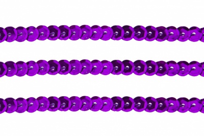 Пайетки "ОмТекс" на нитях, SILVER-BASE, 6 мм С / упак.73+/-1м, цв. 12 - фиолет - купить в Омске. Цена: 300.55 руб.
