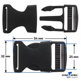 #1 (РОМ) - Застежка-защелка (фастекс) 25 мм (1") - черный